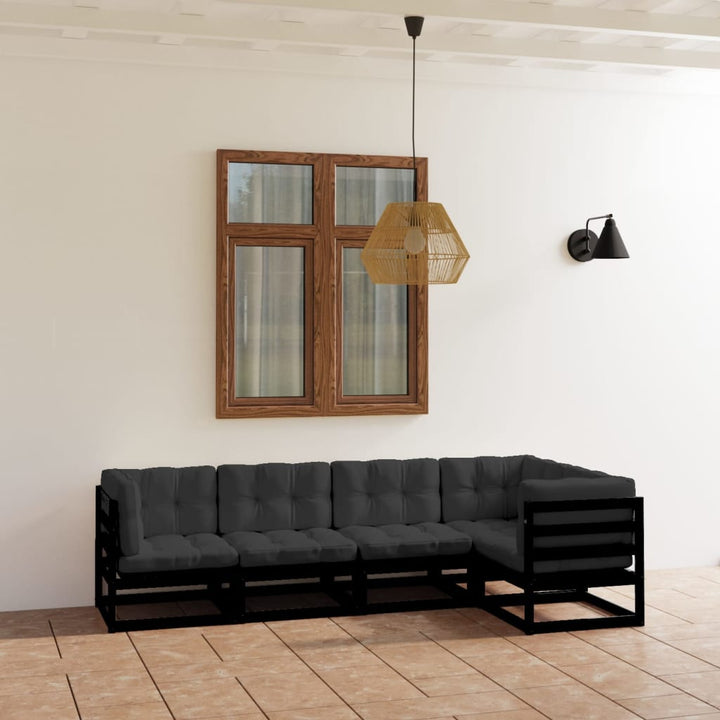 Vixl Set Mobilier De Grădină Cu Perne, 5 Piese, Lemn Masiv De Pin