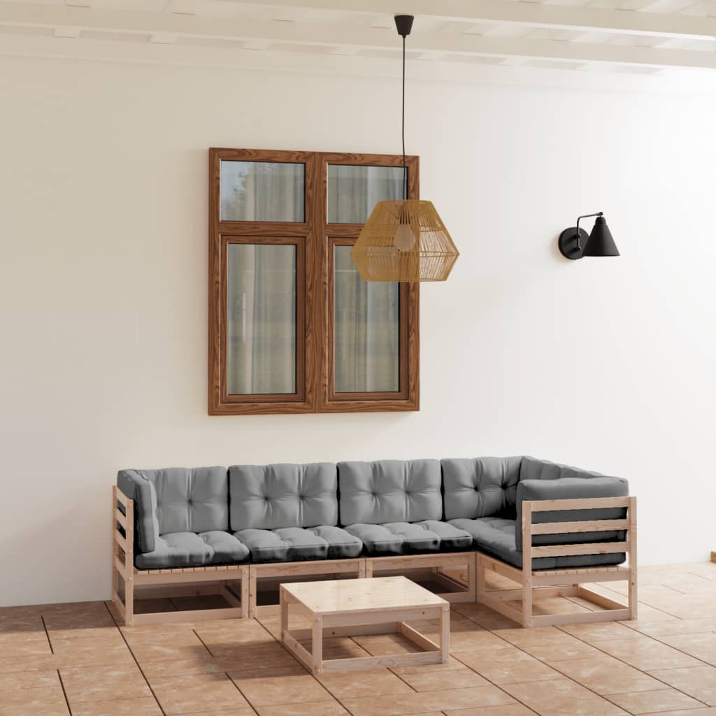 Set Mobilier De Grădină, 6 Piese, , Lemn Masiv De Pin