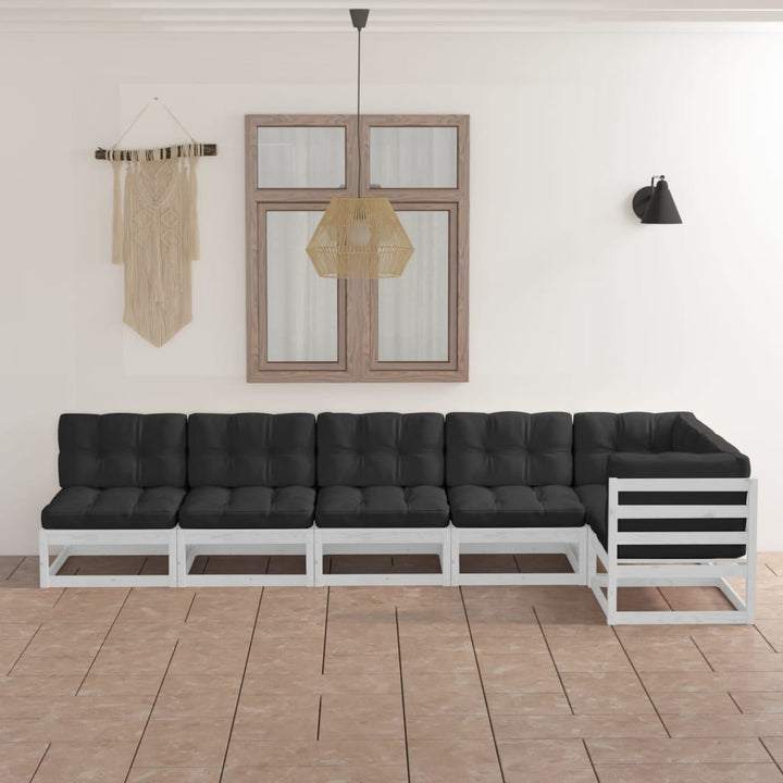 Vixl Set Mobilier Grădină Cu Perne, 6 Piese, Lemn Masiv Pin