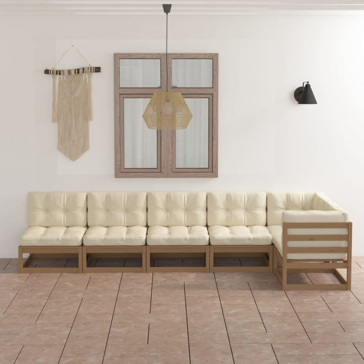 Vixl Set Mobilier Grădină Cu Perne, 6 Piese, Lemn Masiv Pin