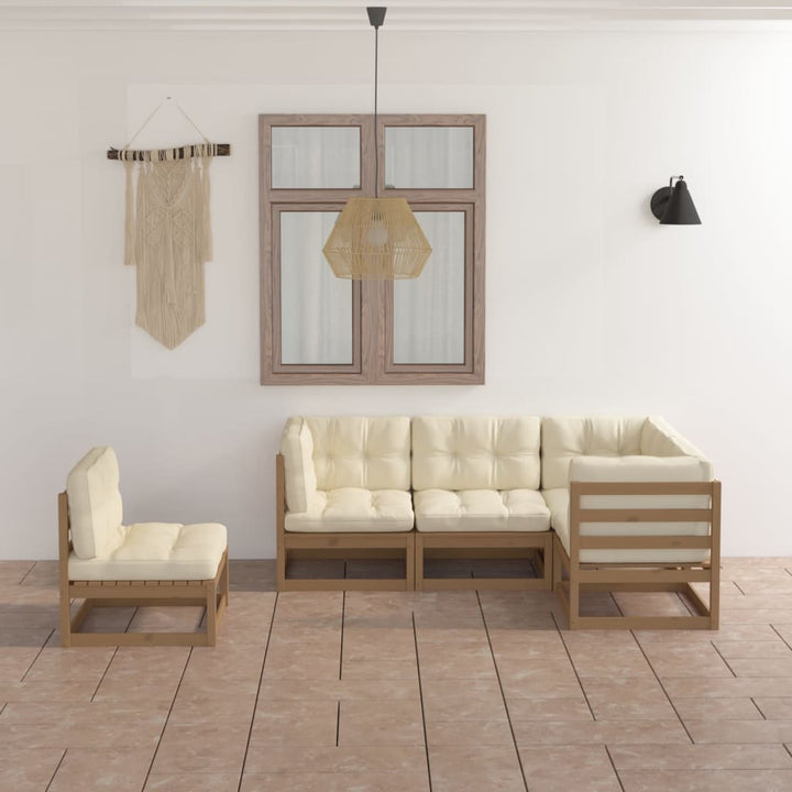 Vixl Set Mobilier De Grădină Cu Perne, 5 Piese, Lemn Masiv De Pin