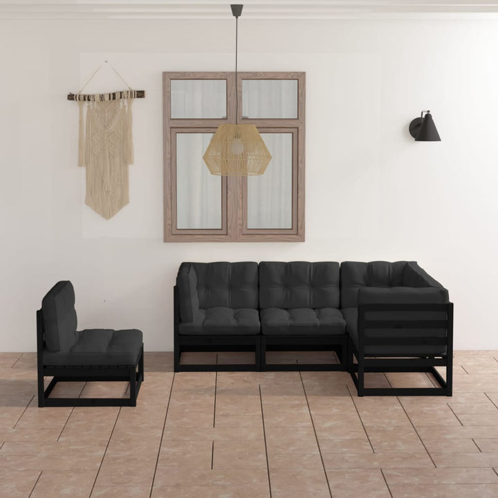 Vixl Set Mobilier De Grădină Cu Perne, 5 Piese, Lemn Masiv De Pin