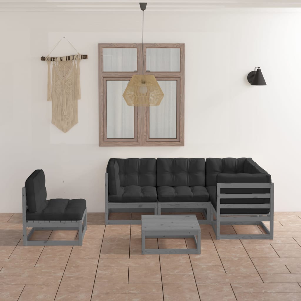 Set Mobilier De Grădină, 6 Piese, , Lemn Masiv De Pin