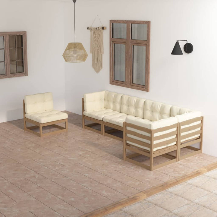 Vixl Set Mobilier Grădină Cu Perne, 6 Piese, Lemn Masiv Pin