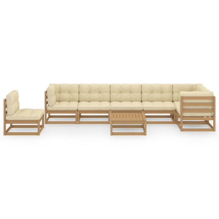 Vixl Set Mobilier De Grădină Cu Perne, 8 Piese, Lemn Masiv Pin