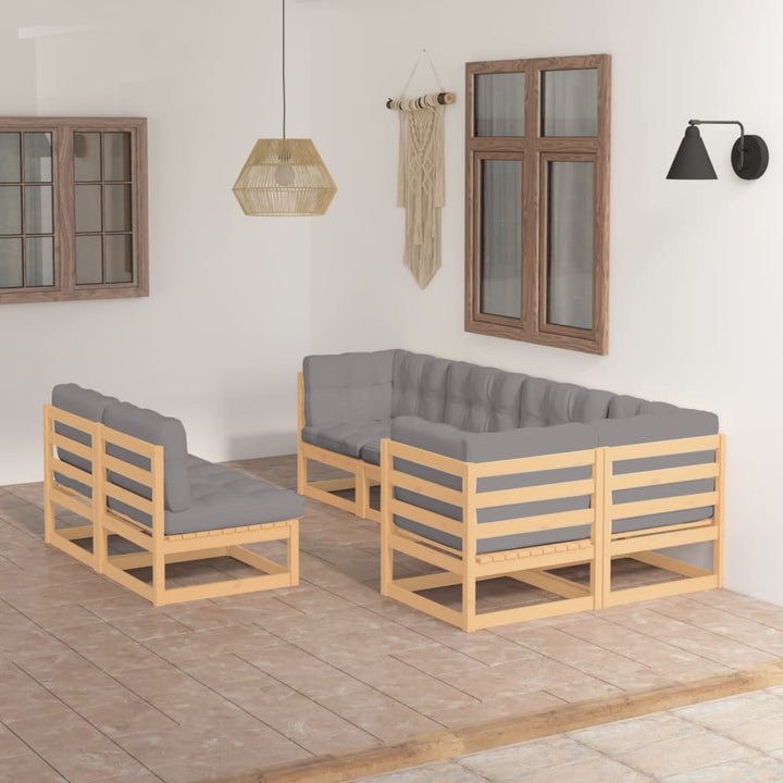 Vixl Set Mobilier De Grădină Cu Perne, 7 Piese, Lemn Masiv De Pin