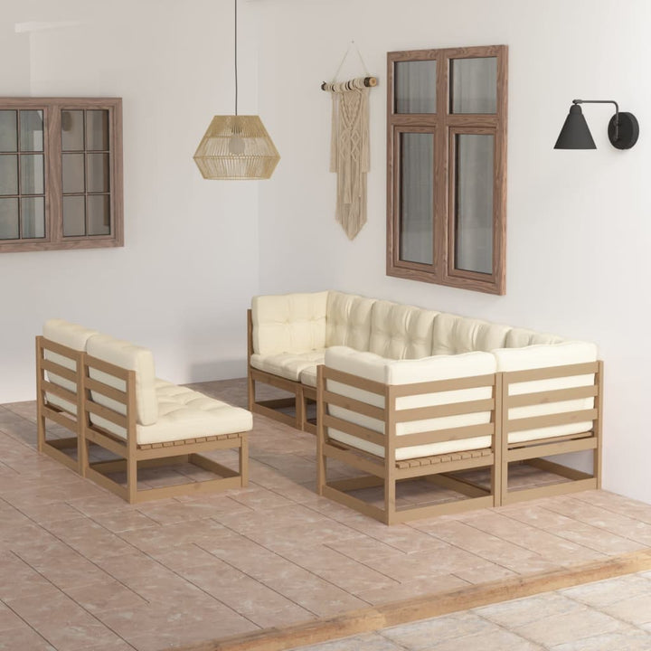 Vixl Set Mobilier De Grădină Cu Perne, 7 Piese, Lemn Masiv De Pin
