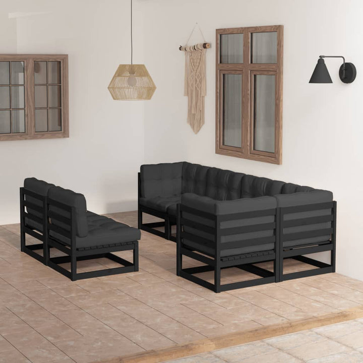 Vixl Set Mobilier De Grădină Cu Perne, 7 Piese, Lemn Masiv De Pin