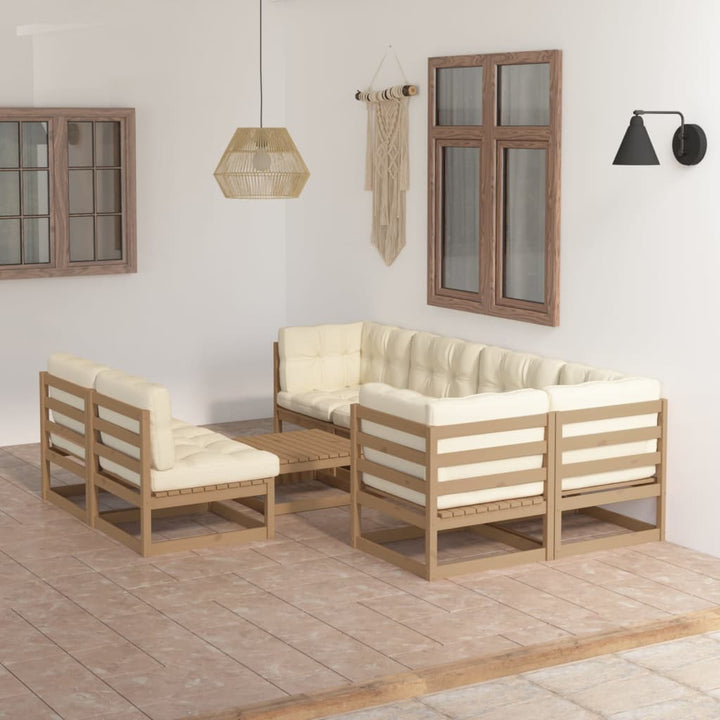 Vixl Set Mobilier De Grădină Cu Perne, 8 Piese, Lemn Masiv De Pin