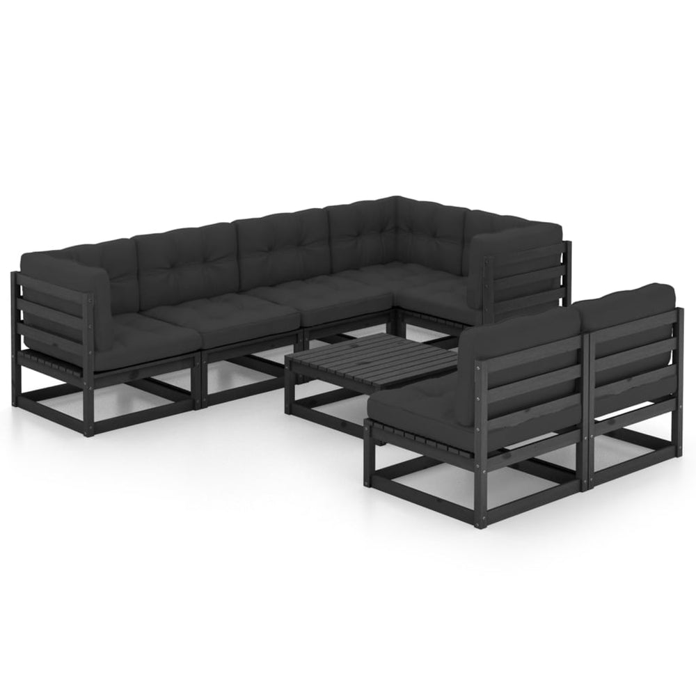Vixl Set Mobilier De Grădină Cu Perne, 8 Piese, Lemn Masiv De Pin