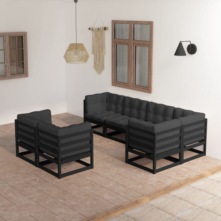 Vixl Set Mobilier De Grădină Cu Perne, 7 Piese, Lemn Masiv De Pin
