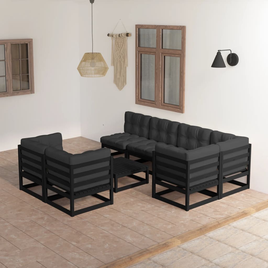 Set Mobilier De Grădină, 8 Piese, , Lemn Masiv De Pin