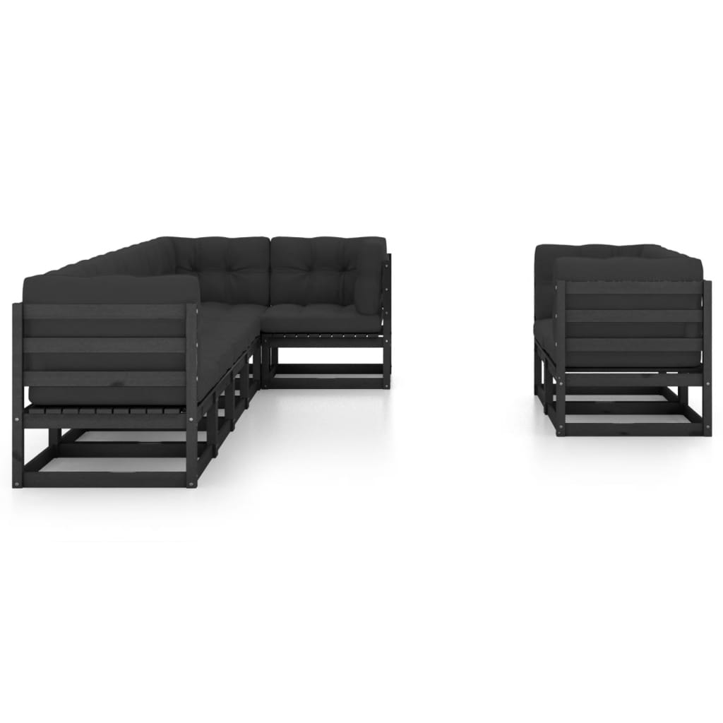 Vixl Set Mobilier Grădină Cu Perne, 8 Piese, Lemn Masiv Pin