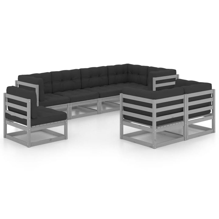 Vixl Set Mobilier De Grădină Cu Perne, 8 Piese, Lemn Masiv De Pin