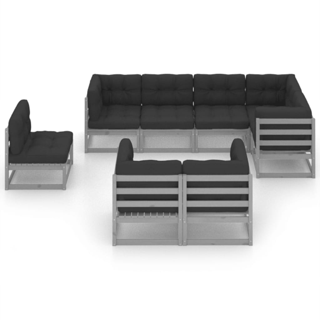 Vixl Set Mobilier De Grădină Cu Perne, 8 Piese, Lemn Masiv De Pin
