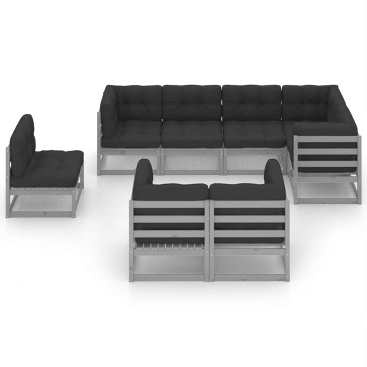 Vixl Set Mobilier De Grădină Cu Perne, 8 Piese, Lemn Masiv De Pin