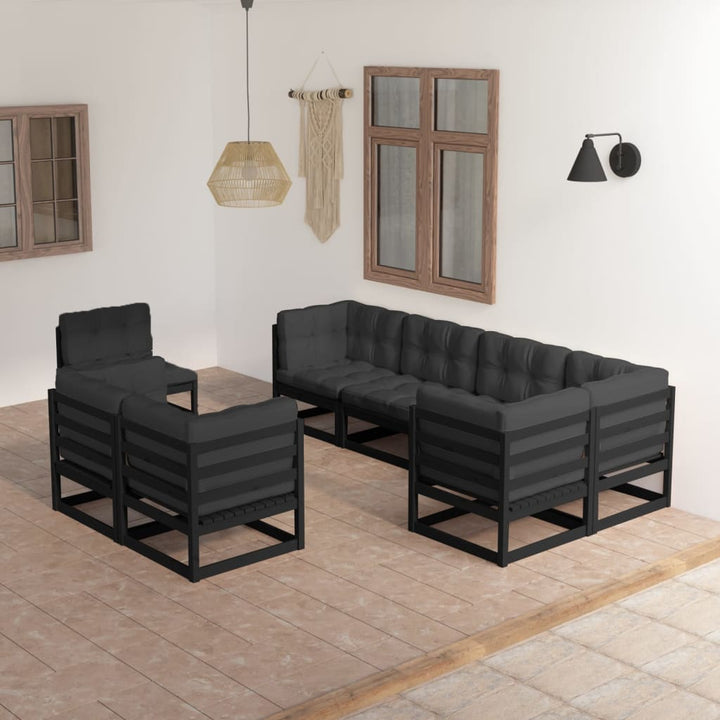 Vixl Set Mobilier De Grădină Cu Perne, 8 Piese, Lemn Masiv De Pin