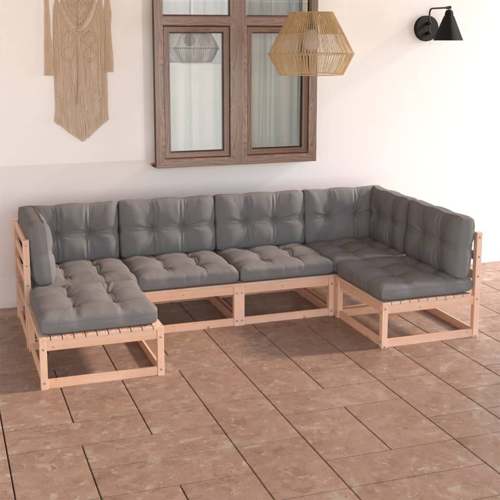 Set Mobilier De Grădină, 6 Piese, , Lemn Masiv De Pin