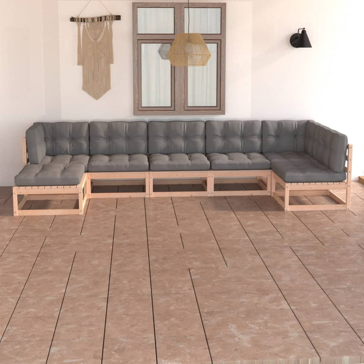 Set Mobilier De Grădină, 7 Piese, , Lemn Masiv De Pin