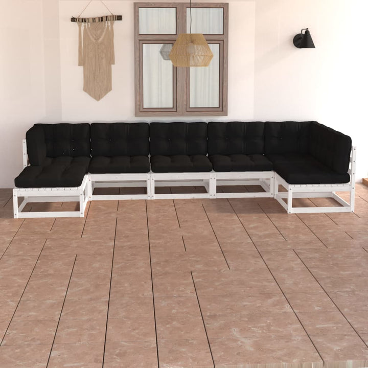 Set Mobilier De Grădină, 7 Piese, , Lemn Masiv De Pin