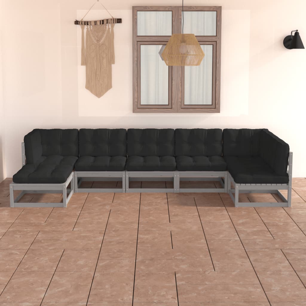 Set Mobilier De Grădină, 7 Piese, , Lemn Masiv De Pin