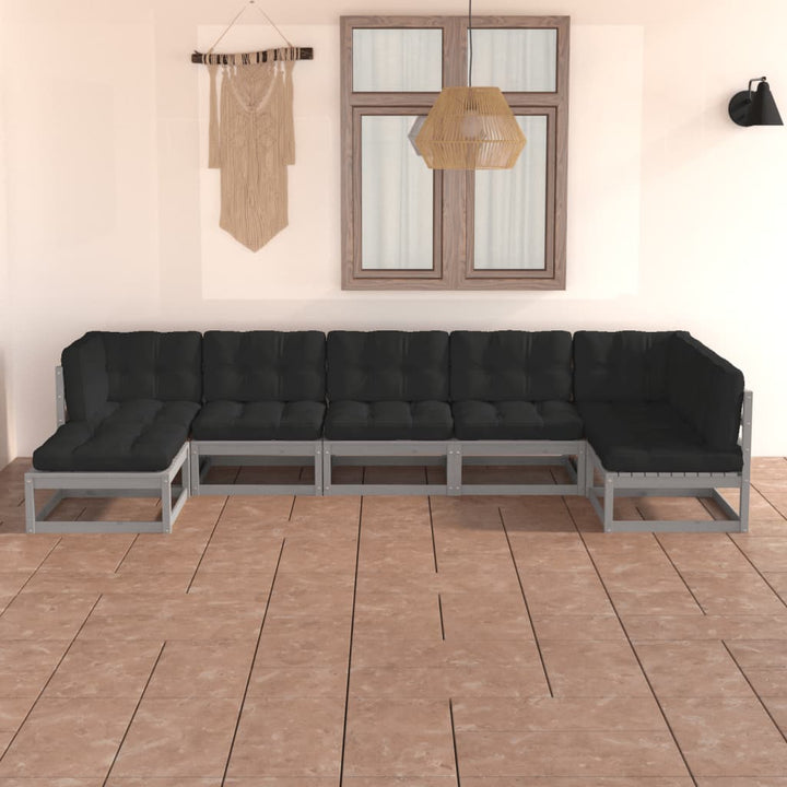 Set Mobilier De Grădină, 7 Piese, , Lemn Masiv De Pin