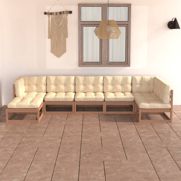 Set Mobilier De Grădină, 7 Piese, , Lemn Masiv De Pin