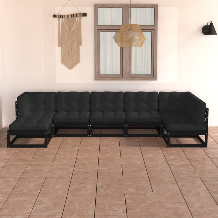 Set Mobilier De Grădină, 7 Piese, , Lemn Masiv De Pin