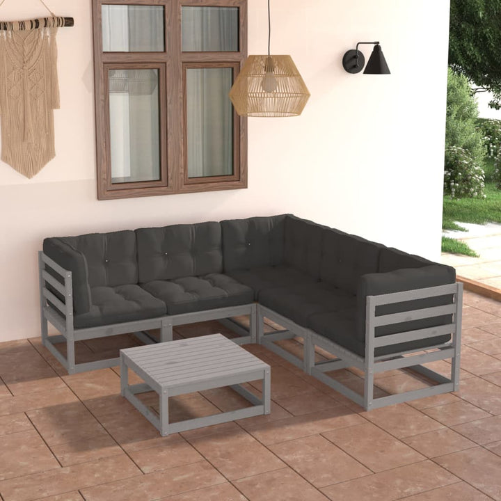 Vixl Set Mobilier De Grădină Cu Perne, 6 Piese, Lemn Masiv De Pin