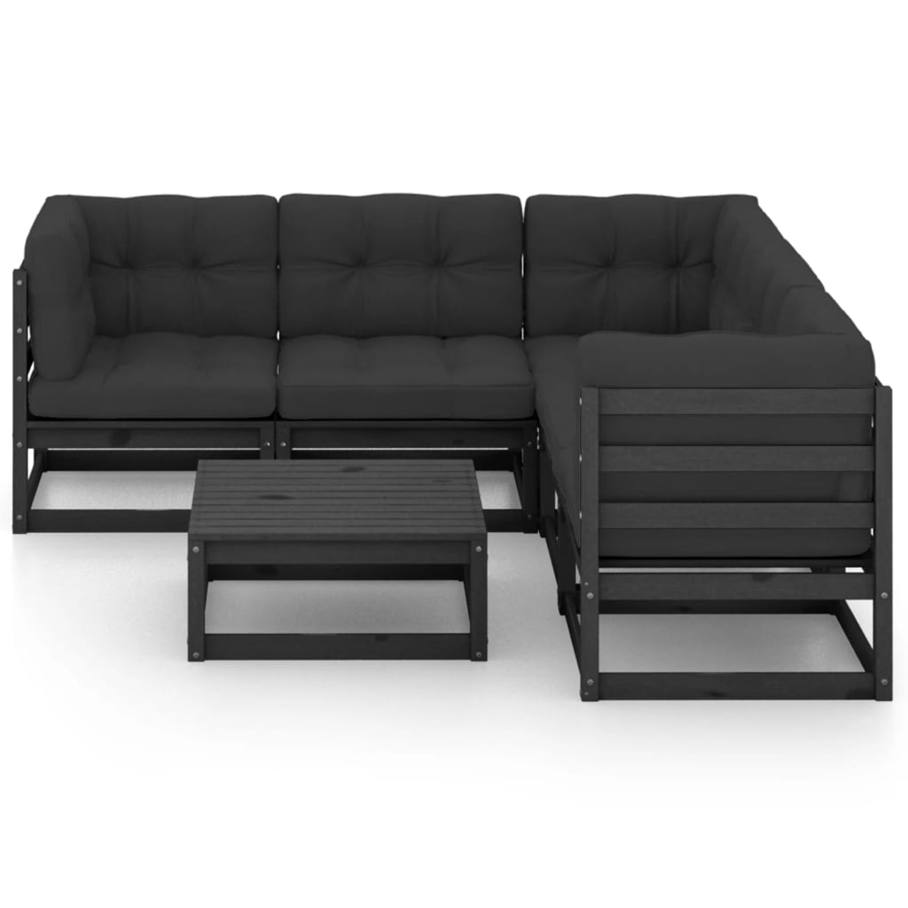 Vixl Set Mobilier De Grădină Cu Perne, 6 Piese, Lemn Masiv De Pin