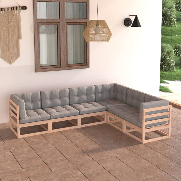 Vixl Set Mobilier De Grădină Cu Perne, 6 Piese, Lemn Masiv De Pin