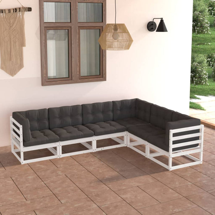 Vixl Set Mobilier De Grădină Cu Perne, 6 Piese, Lemn Masiv De Pin