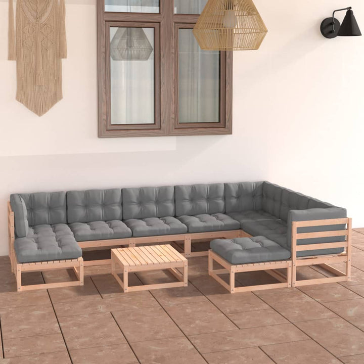 Set Mobilier De Grădină, 10 Piese, , Lemn Masiv De Pin