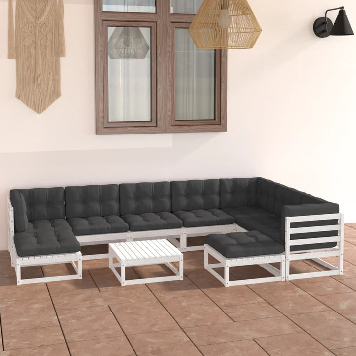 Set Mobilier De Grădină, 10 Piese, , Lemn Masiv De Pin