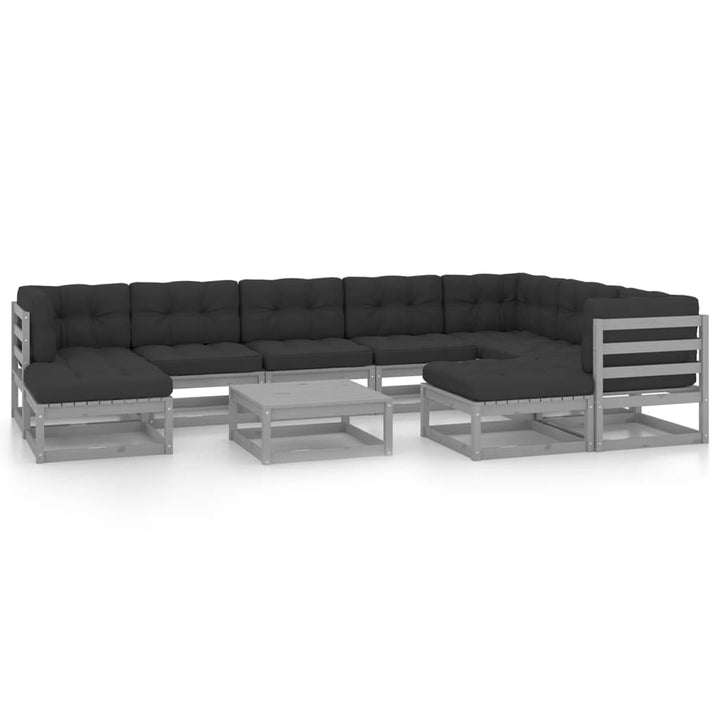Set Mobilier De Grădină, 10 Piese, , Lemn Masiv De Pin