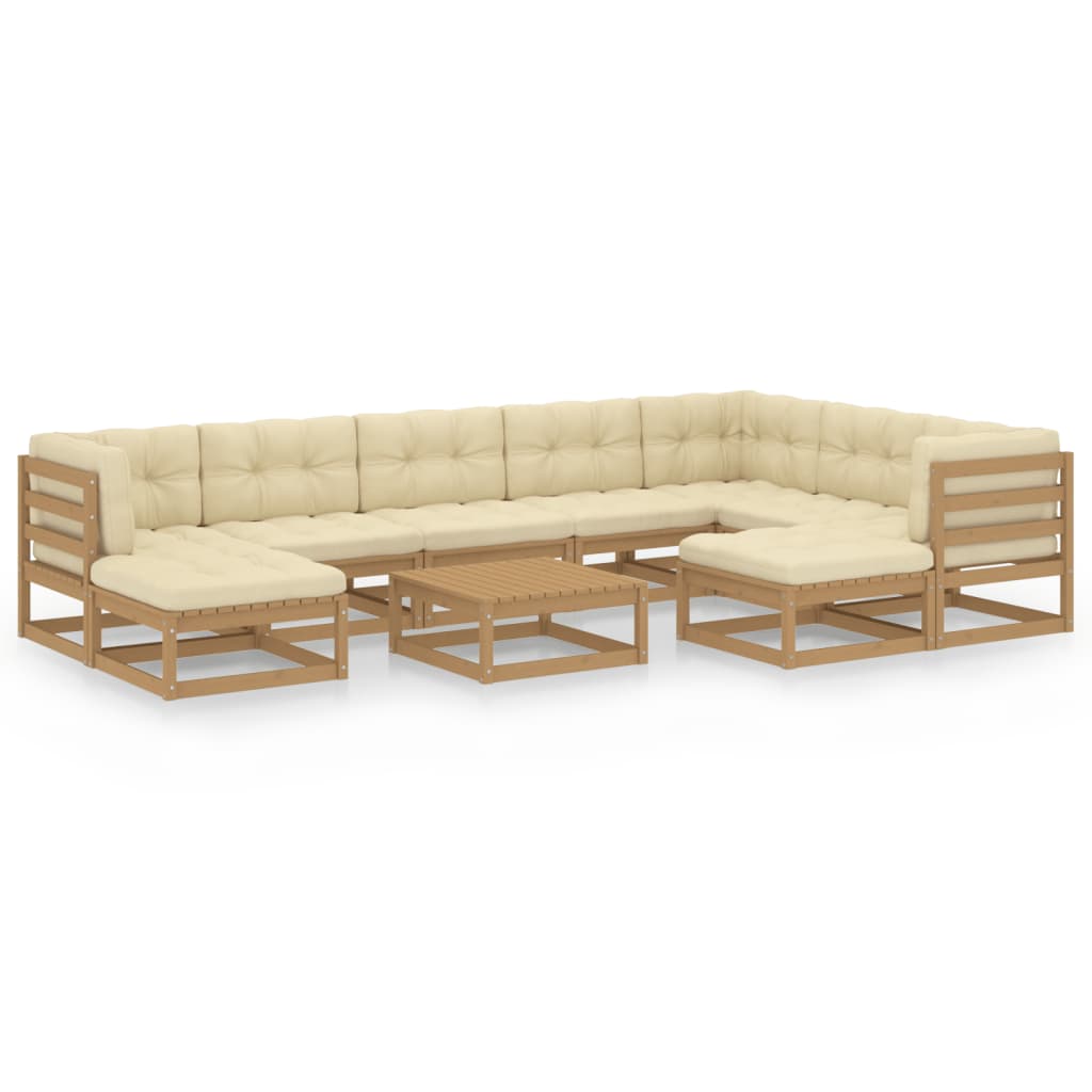 Set Mobilier De Grădină, 10 Piese, , Lemn Masiv De Pin