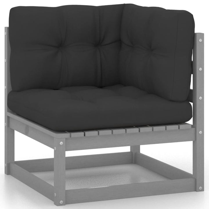 Vixl Set Mobilier Grădină Cu Perne, 9 Piese, , Lemn Masiv De Pin