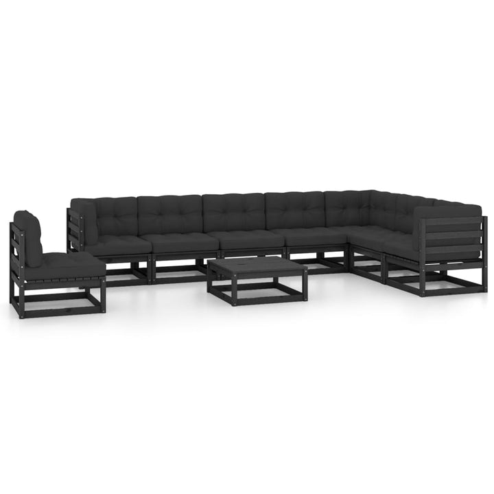Vixl Set Mobilier Grădină Cu Perne, 9 Piese, , Lemn Masiv De Pin