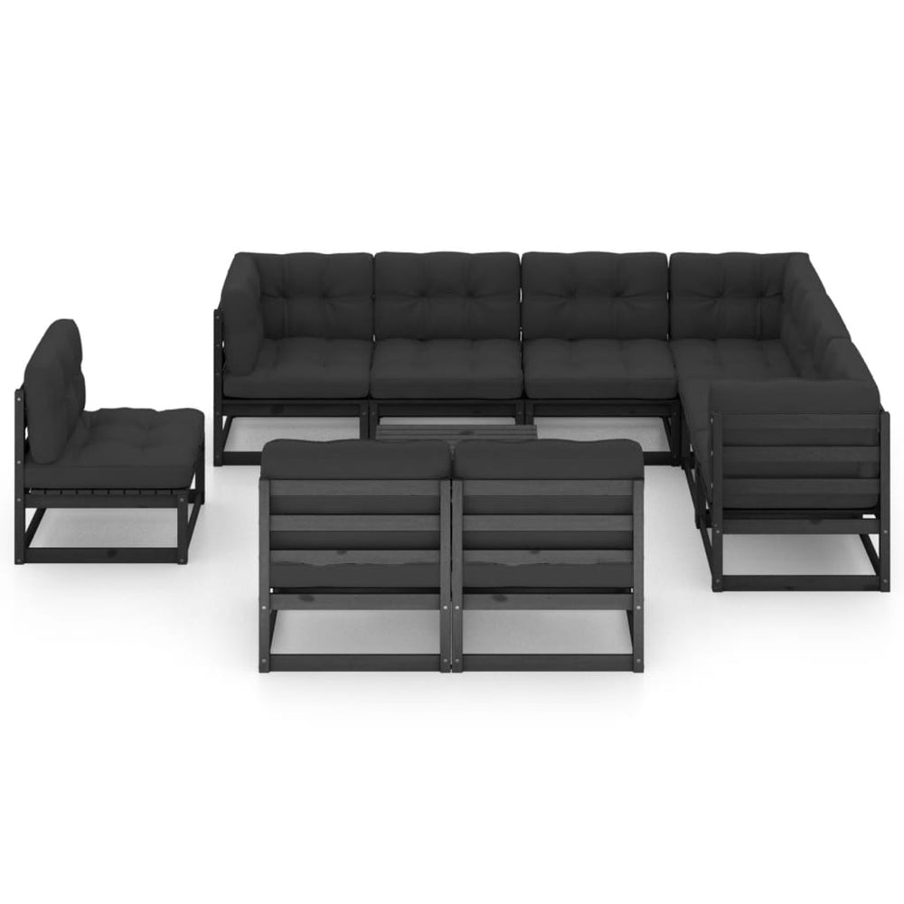 Vixl Set Mobilier Grădină Cu Perne, 10 Piese, , Lemn Masiv Pin