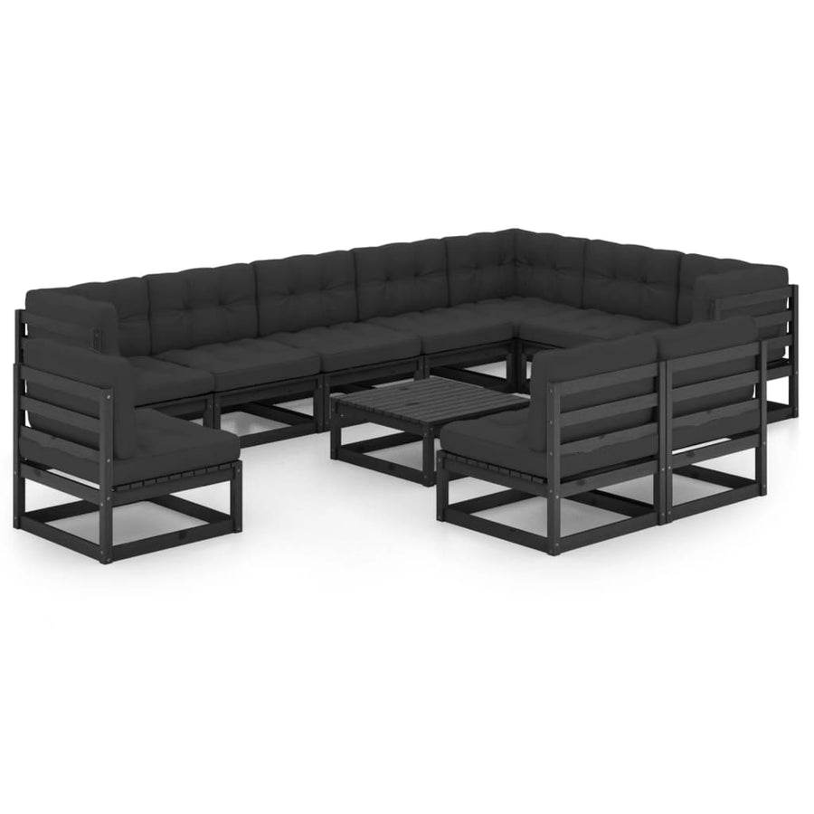 Vixl Set Mobilier Grădină Cu Perne, 11 Piese, Lemn Masiv De Pin