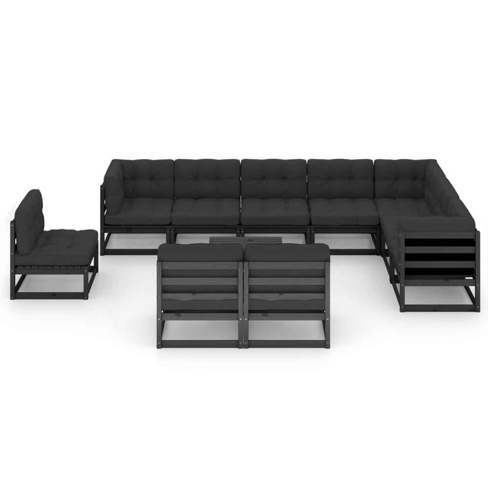 Vixl Set Mobilier Grădină Cu Perne, 11 Piese, Lemn Masiv De Pin