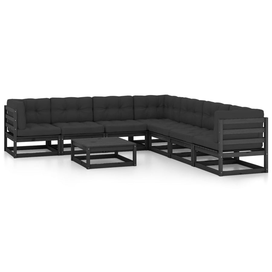 Vixl Set Mobilier Grădină Cu Perne, 8 Piese, , Lemn Masiv Pin