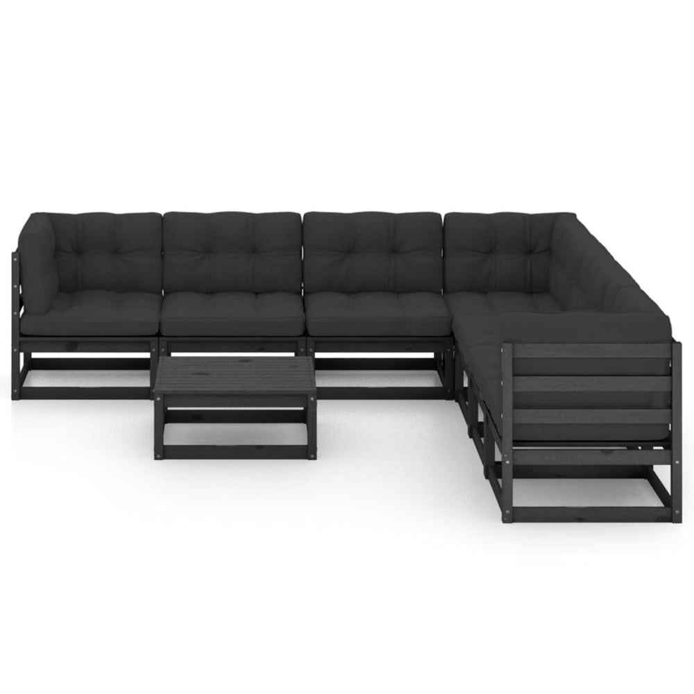 Vixl Set Mobilier Grădină Cu Perne, 8 Piese, , Lemn Masiv Pin