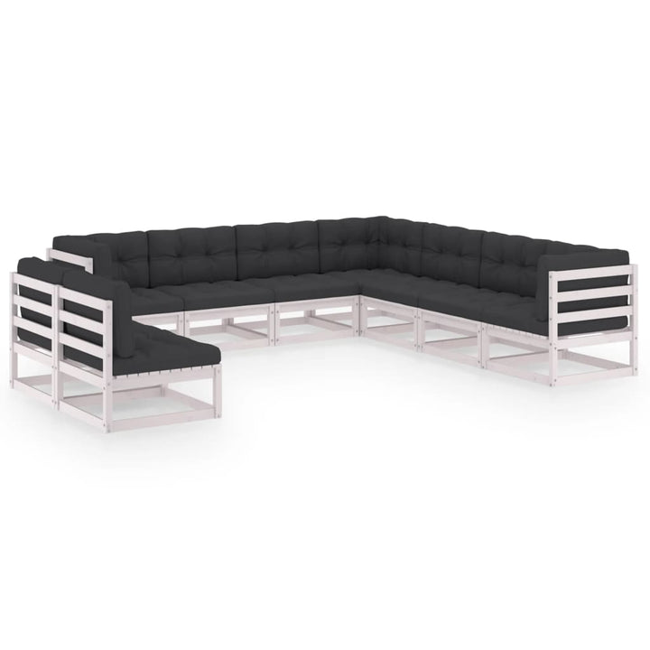 Vixl Set Mobilier Grădină Cu Perne, 9 Piese, , Lemn Masiv De Pin