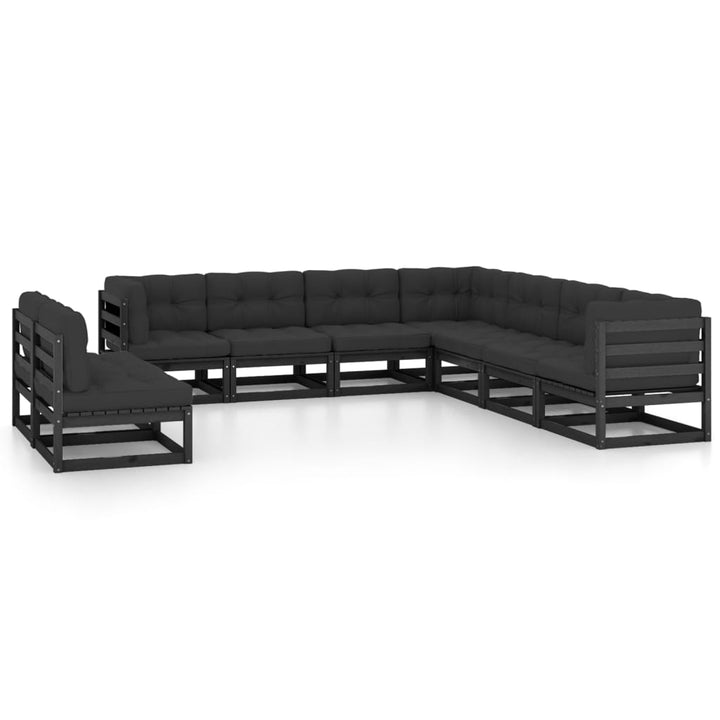 Vixl Set Mobilier Grădină Cu Perne, 9 Piese, , Lemn Masiv De Pin