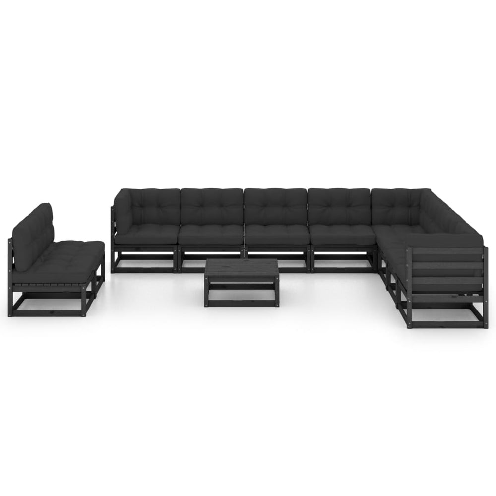 Vixl Set Mobilier Grădină Cu Perne, 11 Piese, Lemn Masiv De Pin