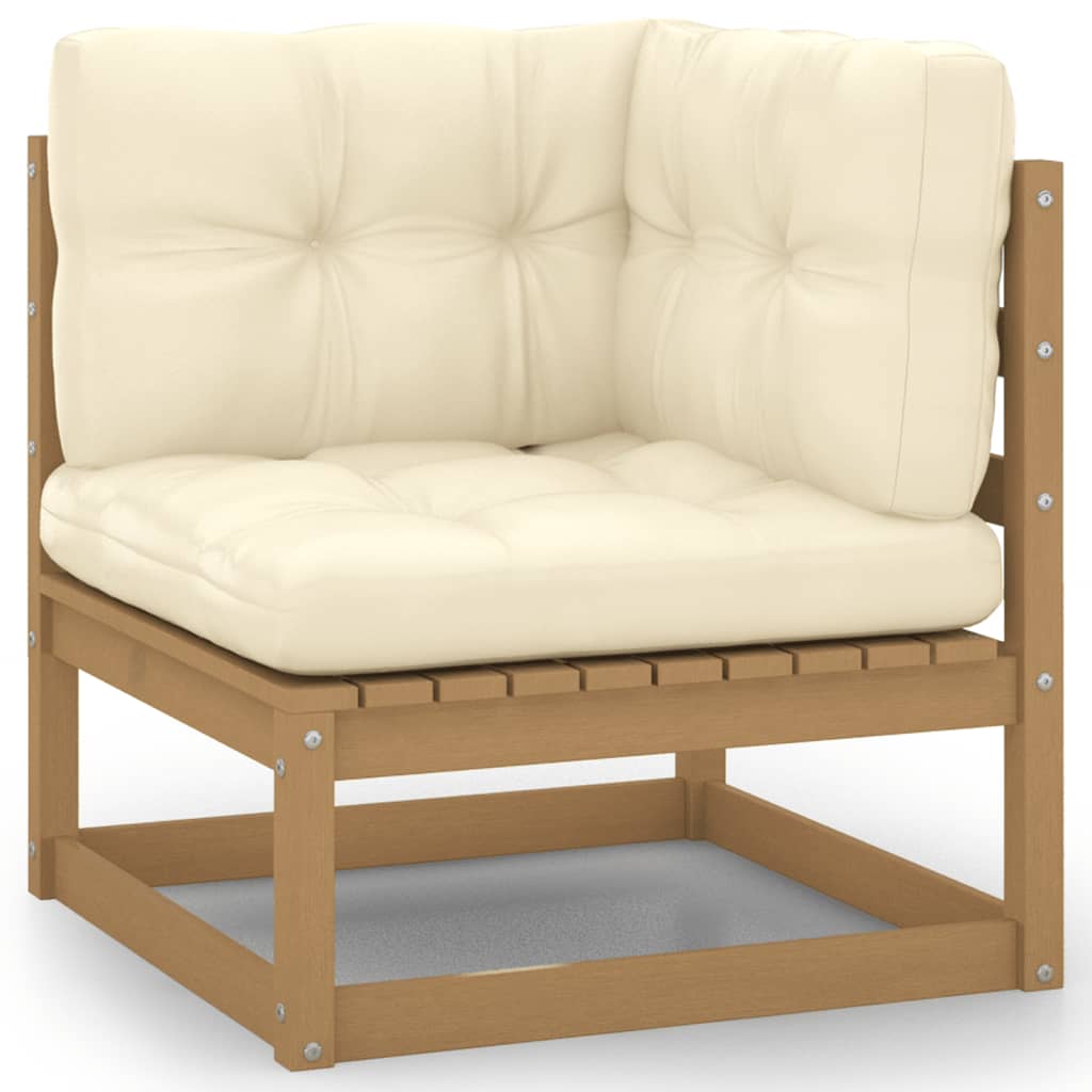 Vixl Set Mobilier Grădină Cu Perne, 11 Piese, Maro, Lemn Masiv Pin