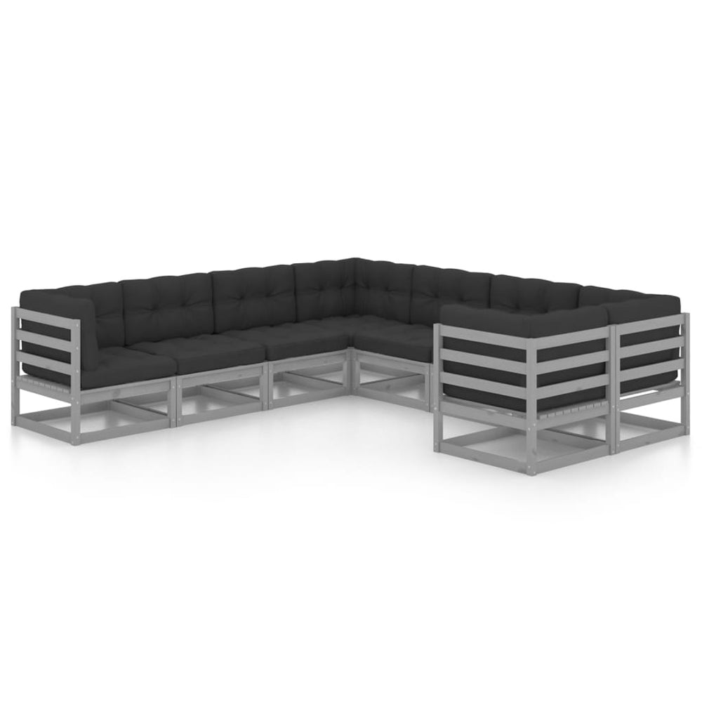 Vixl Set Mobilier Grădină Cu Perne, 8 Piese, Lemn Masiv De Pin