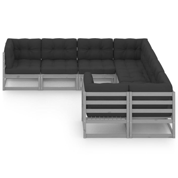 Vixl Set Mobilier Grădină Cu Perne, 8 Piese, Lemn Masiv De Pin