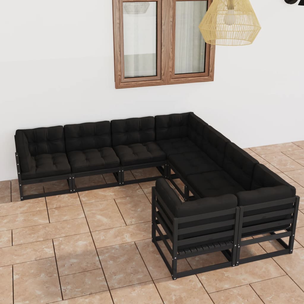 Vixl Set Mobilier Grădină Cu Perne, 8 Piese, Lemn Masiv De Pin